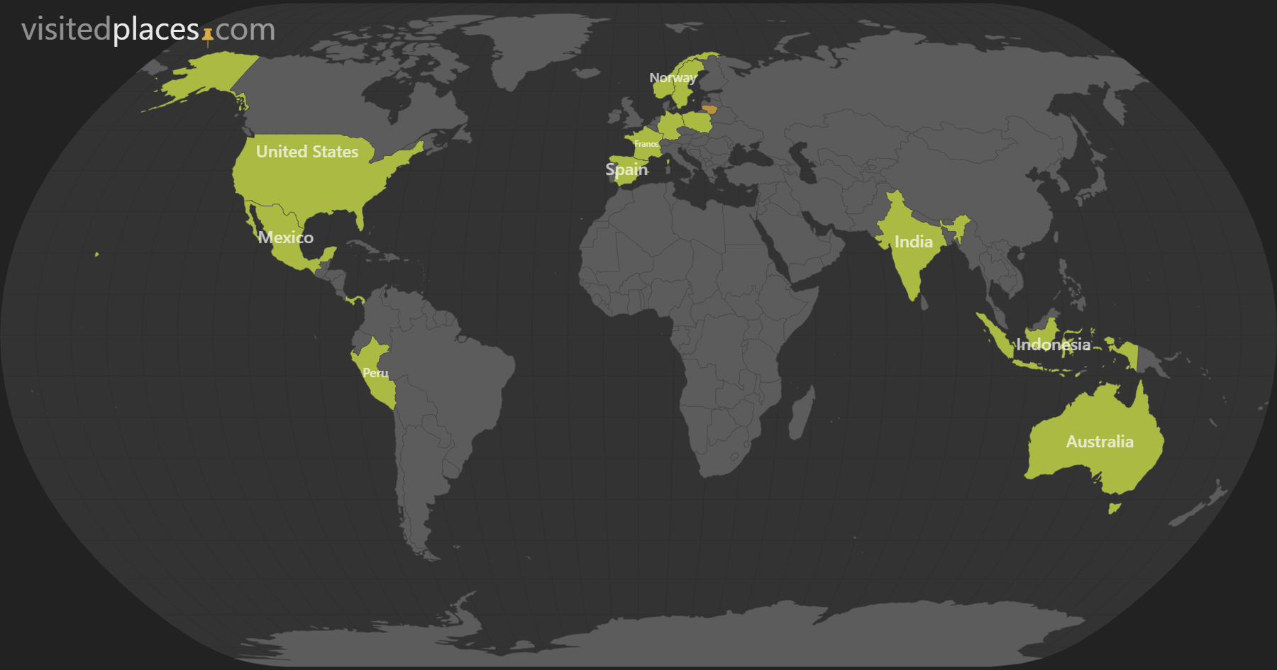 Maps to scratch to mark the countries visited - mytripmap